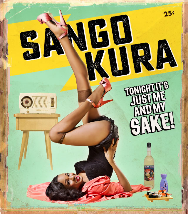 Sango Kura Bottle Label - Tonight It's Just Me and Sake